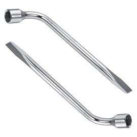 Utoolmart 2pcs Car Spare Tire Lug Wrench for Jack - L Type Hexagon 21mm Slotted End Socket Repair Tool