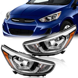 TODO Headlights Assembly Replaces 921011R710 921021R710 Compatible with 2015 2016 2017 Accent | Driver Passenger 2pcs