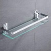 Melairy Bathroom Glass Shelf Tempered Glass Rectangular Extra Thick Aluminum