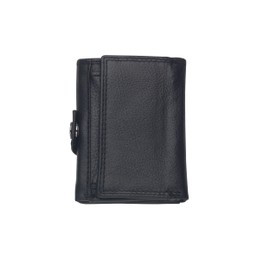 Josephine Osthoff Slim Wallet with Coin Compartment Men's Genuine Leather with RFID Protection Money Bag Women's Small Wallet Card Holder Wallet (203), black, coin purse