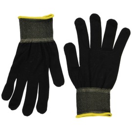 As One 3-7380-01 Inner Gloves, Black, Overlock, Polyester, LL, 10 Pairs