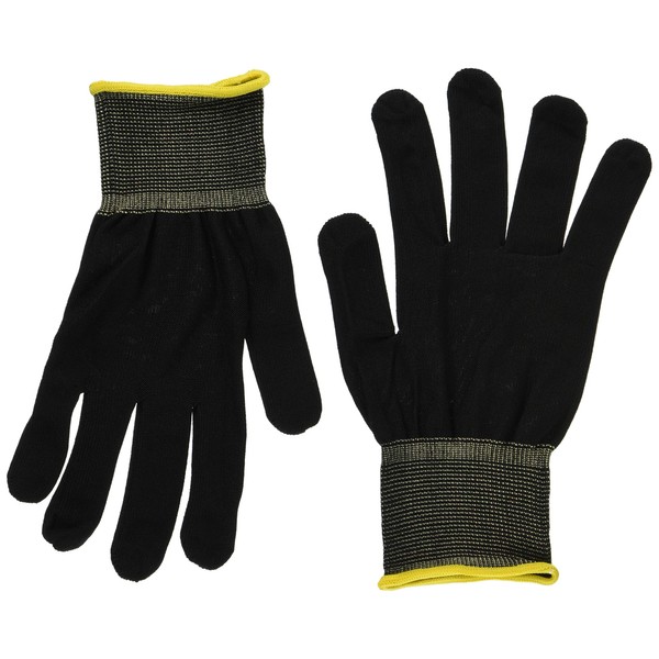 As One 3-7380-01 Inner Gloves, Black, Overlock, Polyester, LL, 10