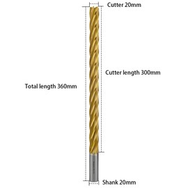 Escpere CNC Foam Cutting Bit for EVA EPS Styrofoam Cutting Long, CNC Router Bits for Foam 2D / 3D (D20x300x360 6F Flat)