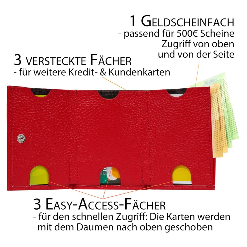FreeHaveFun Women's Mini Purse, red, Modern
