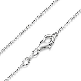 Materia diamond-coated, glitter spherical chain, silver 925, diamond coated-necklace for women, 1.1 mm silver chain in 40-120 cm no. K24. , Silver