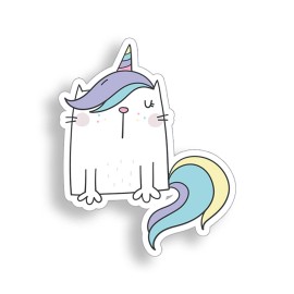Real Sticky Cat Unicorn Sticker Kitten Silly Pet Laptop Cup Car Vehicle Window Bumper decal