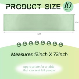 10 Pack Sage Green Table Runners 12 x 72 Inch Satin Table Runner for Rectangle Round Tables,Sage Green Table Runner for Wedding,Birthday Banquets Engagements Party Decoration