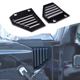 Vent Cover Chrome Hood Bezel Trim Fit For Hummer H2 2006-2009， Engine Side Air Vent Grilles Cover, Auto Exterior Hood Side Air Vent Trim Cover Accessories, (2PCS) (Matt black)