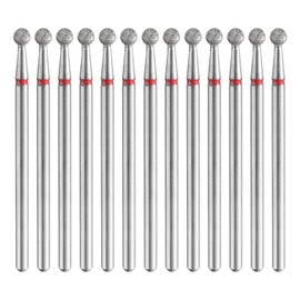 sourcing map 13pcs 200-230 Grits Diamond Grinding Bit 3mm Ball Head 2.35mm Shank 3mm Length Stone Sanding Drill Bits Rotary Tool for Ceramic Glass Nails Grinding Polishing