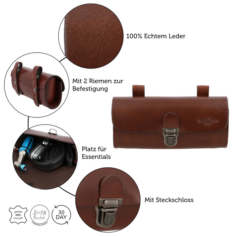 Gusti Fabrice P. Saddle Bag Leather Handlebar Bag Bicycle Bag