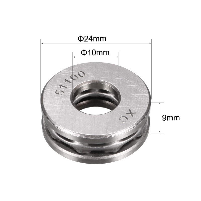 sourcing map 4 pieces miniature thrust ball bearings 51100 10