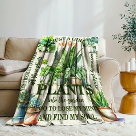 Lussues Nee Plant Blanket for Plant Lover,50 * 60in Plant Throw Blanket for Women Girls