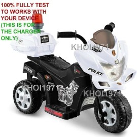 KHOI1971 WALL charger AC adapter FOR 0296 Kid Motorz Lil Patrol POLICE motorcycle ride on