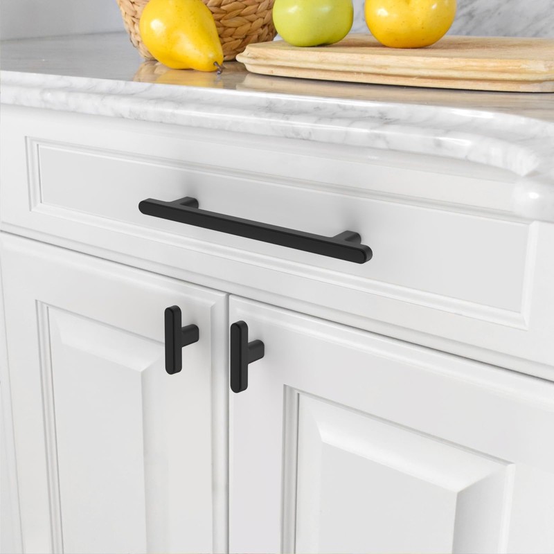 Coinkoly 10 Pack Matte Black Cabinet Knobs Kitchen Pulls for