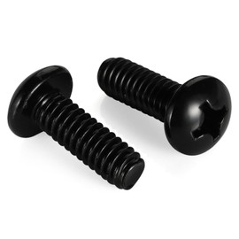 6-32 x 3/4" Pan Head Machine Screws, Stainless Steel 18-8 Black Finish, Fully Threaded, 100 PCS