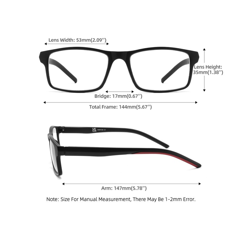 MODFANS Reading Glasses Men Readers 4 Pack,Blue Light Blocking Reding