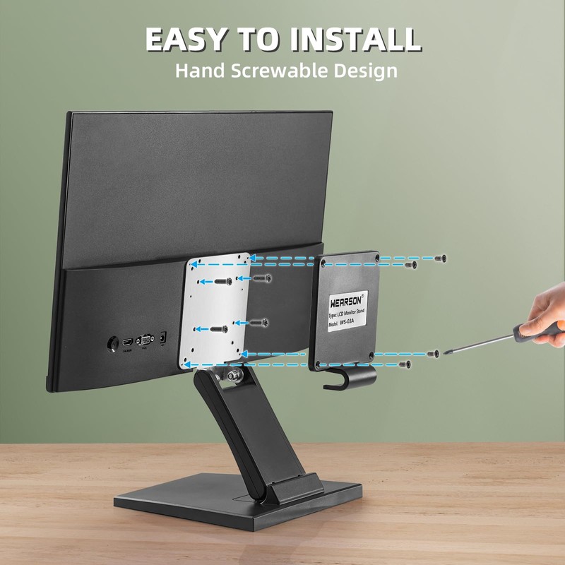 WEARSON WS-03A Adjustable LCD TV Stand Folding Metal Monitor Desk