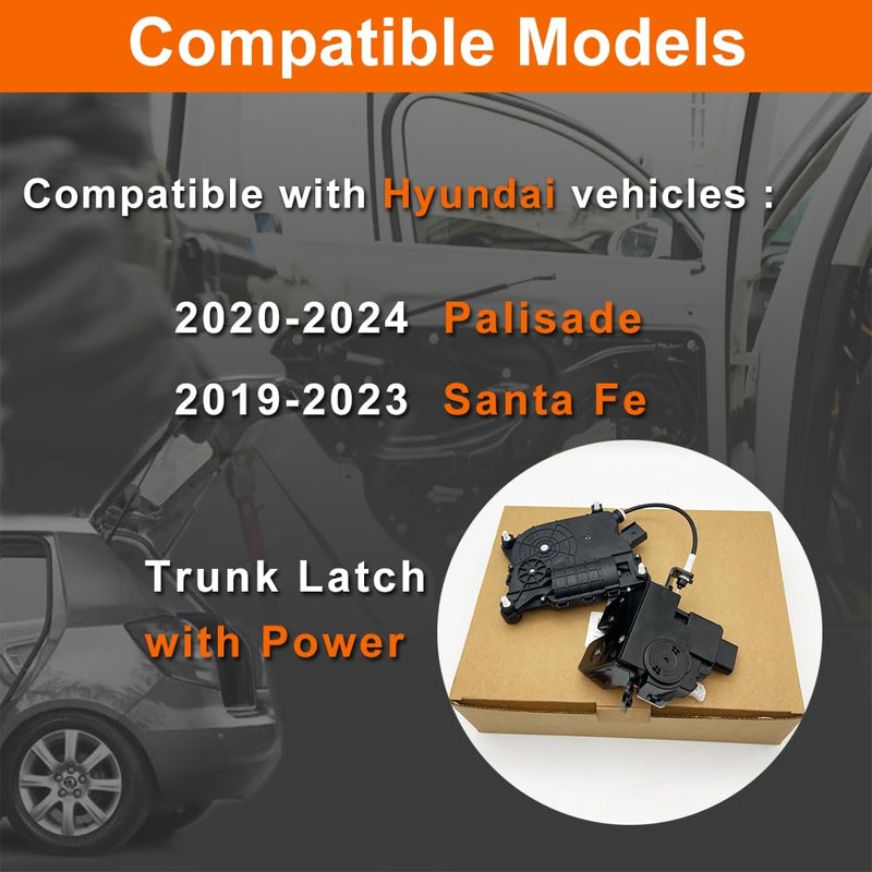 VEELECP Tailgate Lock Lacth Compatible with 2020-2024 Palisade, 2019-2023 Santa