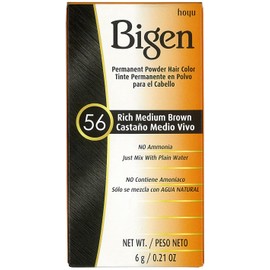 Bigen Permanent Powder Hair Color 56 Medium Brown 1 ea (Pack of 12)