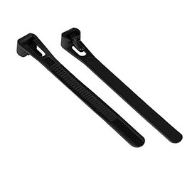 Good Connections® Reusable Cable Ties, 200 mm x 7.4 mm, Set of 100, Black, UV-Resistant, Weather-Resistant, for Outdoor Use, -40 °C to +85 °C, Tensile Strength: up to 45 kg