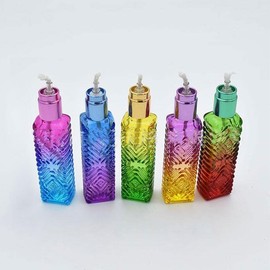 CHGCRAFT 1Set Small Alcohol Lamp Glass Alcohol Burner Lamp with Cotton Cord Wick Heating Bottle for Household Camping Tea Coffee Making