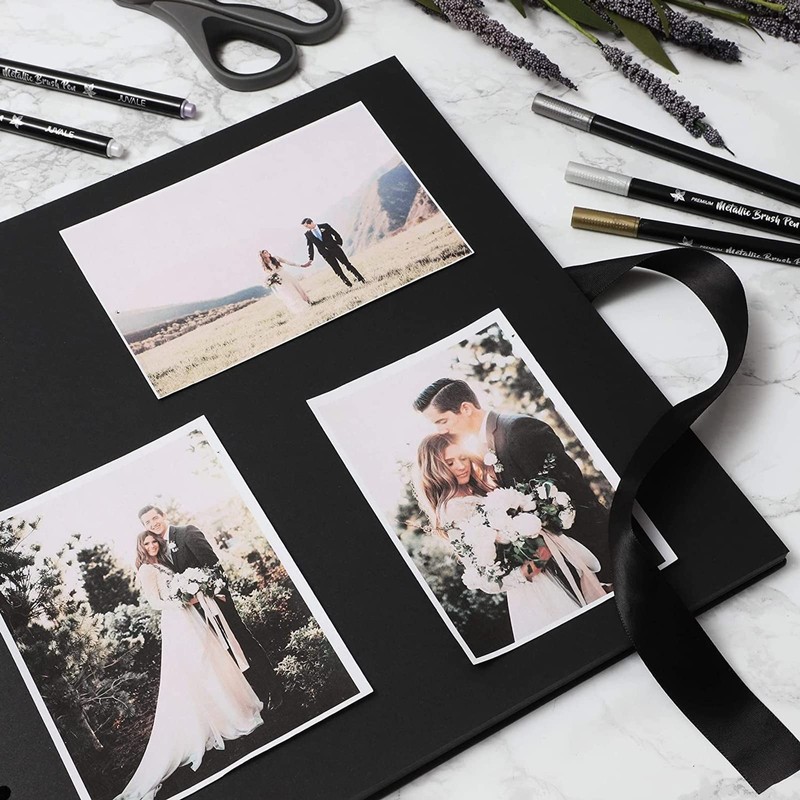 Juvale Spiral-Bound Scrapbook Album - Silk Ribbon Cover for Wedding