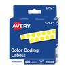 Avery 05792 Permanent Self-Adhesive Round Color-Coding Labels, 1/4" dia, Yellow