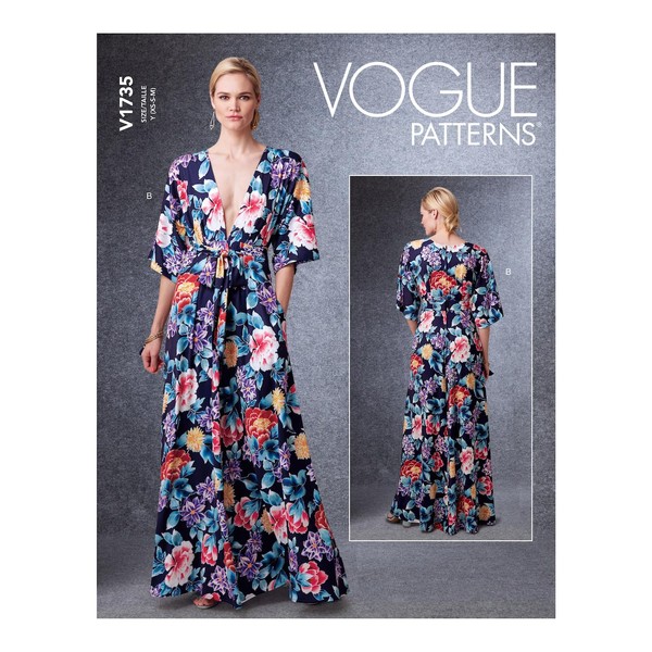 Vogue Patterns V1735Y Misses Dress, White, Y (XS-S-M)