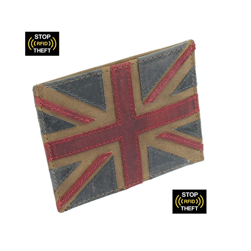 Mala Leather Union Jack Collection Slim Leather Card Holder RFID