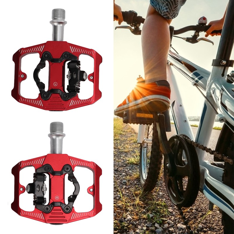 Dual Function Bicycle Pedal Flat Clipless Cleats 3 Sealed Bearings
