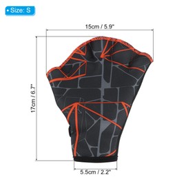 PATIKIL Webbed Swim Gloves, Swimming Aquatic Gloves Printing Water Resistance Training Accessories for Swimming and Diving, S, Dark Gray