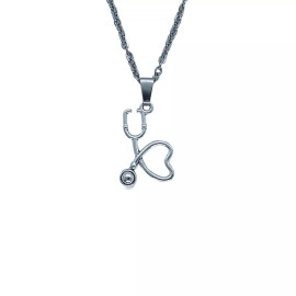 Unbranded USA Seller Doctor Nurse Stethoscope Necklace Pendant Jewelry Zinc Alloy NEW
