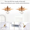 Flush Mount Ceiling Light Fixture with Pull Chain, Brass Star