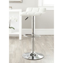 Safavieh Home Collection Lamita White Adjustable Swivel Gas Lift 22.4-30.9-inch Bar Stool