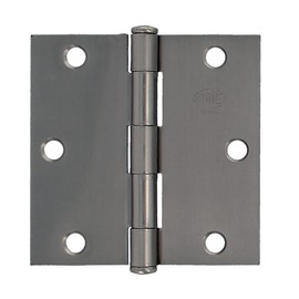 Amig - Safety Hinge | 101 x 101 x 2 mm | Square Edges | Flat End Pieces | Fixed Entrance Door Holder | Matt Silver Chrome-Plated Steel