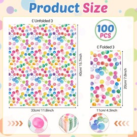 wearage 100 Pcs Polka Dots Guest Napkins Watercolor Dots Paper Napkins Disposable Beverage Cocktail Picnic Hand Towel for Wedding Baby Shower Birthday Holiday Party Supplies Table Decor