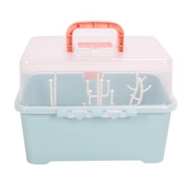 Caja de Almacenamiento para Secar Biberones, Gran Capacidad de Carga, Caja Portátil para Cubiertos de Lactancia, Contenedor para Mantener en Seco, Fácil Montaje, Cubierta de PP
