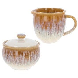 Lesser & Pavey Elements Reactive Glaze Sugar & Cream Set | Elegant Ceramic Sugar Bowl & Creamer Jug | Stylish Coffee & Tea Accessories for Home & Café | Durable Kitchen Essentials