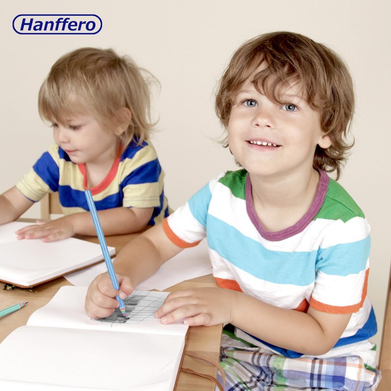 Hanffero Rainbow Pencils Drawing Writing Pencil, Recyclable Paper, Pre-Sharpened, for