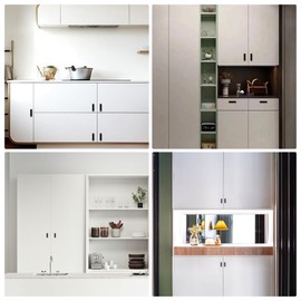 hocadon Pack of 16 Furniture Knobs Black Handles T Shape Stainless Steel 12 x 50 mm Hole Spacing Bar Handle Stainless Steel Door Knob Cabinet Handles for Drawer, Chest of Drawers, Furniture, Doors,