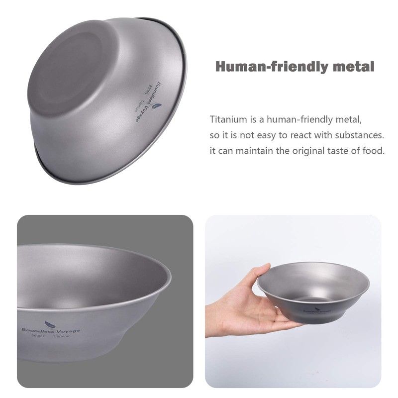 Boundless Voyage Ultralight Titanium Dish with Carry Bag Outdoor Camping