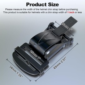 TOKCKYBL Universal Helmet Quick Release Buckle Kit - Stainless Steel Motorcycle Accessory - One-Handed Release for Full Face, Half, 3/4 D-Ring Helmets - Black(2 Pack)