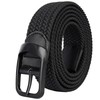 Drizzte Plus Size Mens Belt 170CM Casual Elastic Black Braided