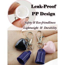 UniCrena Keychain Cap for Lip Balm 0.35oz 2pcs - Lip Gloss Key Chain Blue Cap Keychains Holders for 0.5oz 0.35oz with Mirror