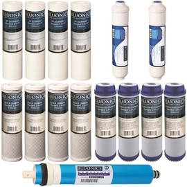 15 pc Reverse Osmosis Replacement Filter Set RO Cartridges w/ (50 GPD) Membrane