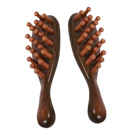 MERRYHAPY Scalp Massage Comb Set Combs for Women Natural Wood Dandruff Control Portable Brush