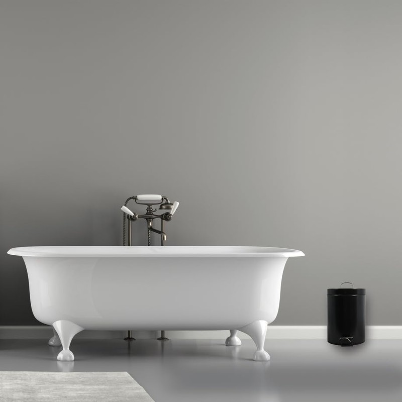 MSV Stainless Steel Pedal Bin, Black, 5 Litre