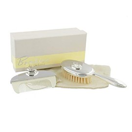 Bambino Baby Christening Gifts. Baby's Brush & Comb Set with Rocking Horse Icon