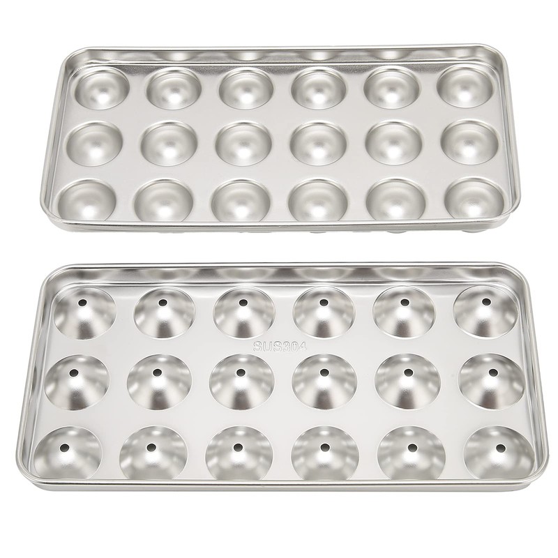 Ice Cube Tray, 304 Stainless Steel Round Ice Cube Tray,