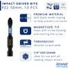 10 x Rennie Tools 50mm Long PZ2 Impact Screwdriver Driver